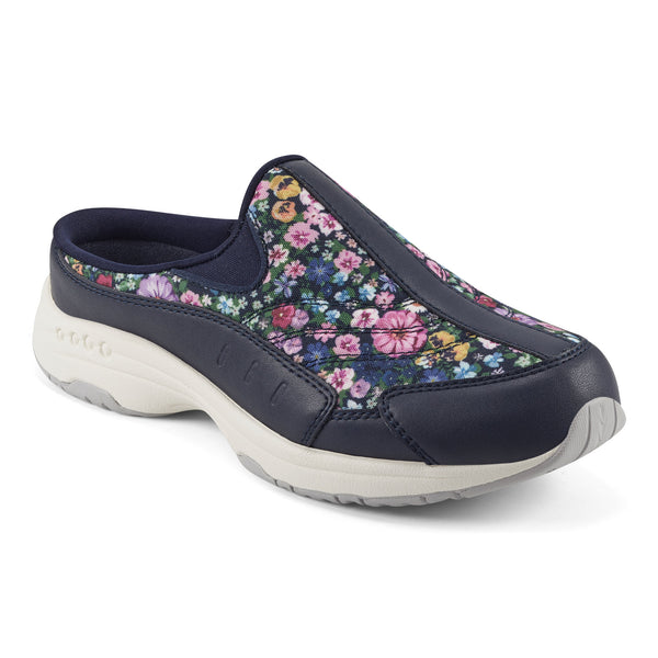 easy spirit Traveltime Clogs Navy Ditsy Floral Print