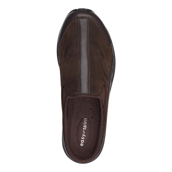 Easy Spirit Traveltime Leather Clogs Chocolate Leather