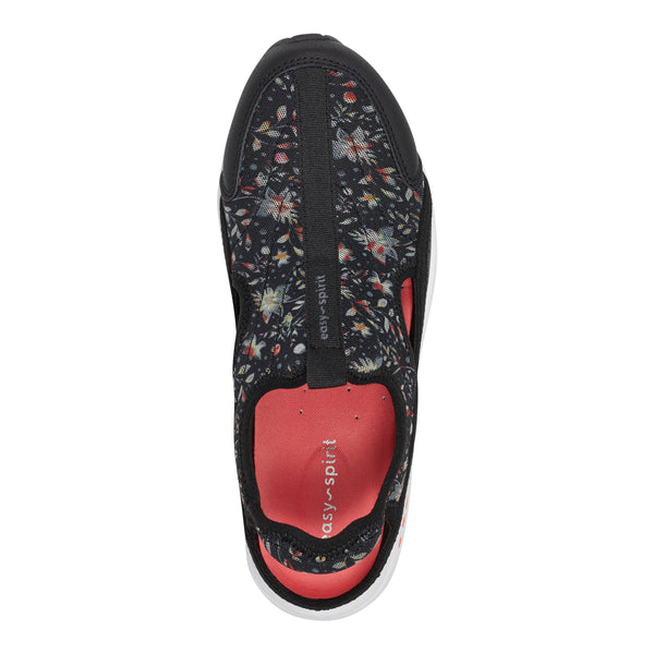 Easy Spirit Trina Slip On Walking Shoes Black Floral