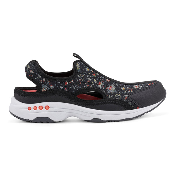 Easy Spirit Trina Slip On Walking Shoes Black Floral