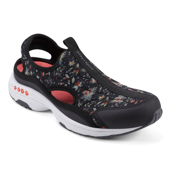 easy spirit Trina Slip On Walking Shoes Black Floral