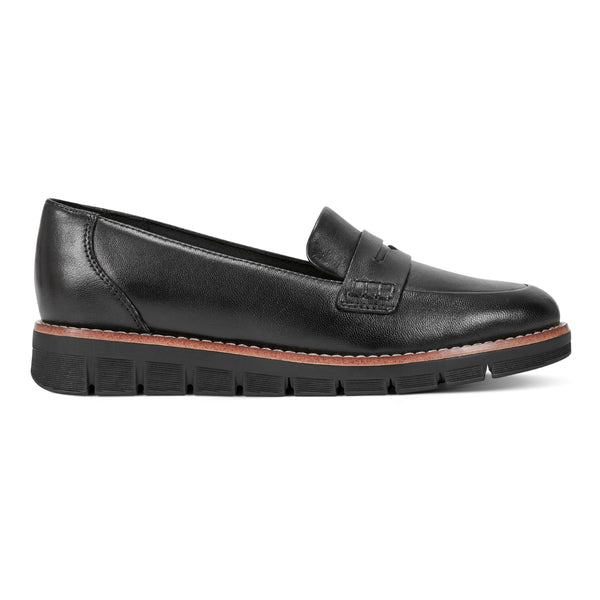 Easy Spirit Velia Casual Slip On Loafers Black Leather