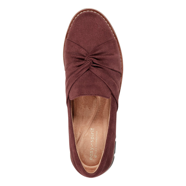 Easy Spirit Vitalia Knotted Slip On Loafers Dark Red