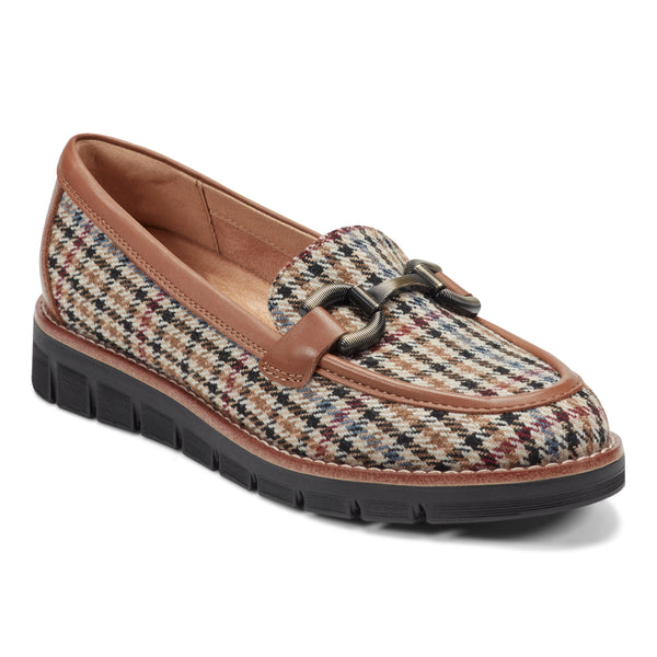Easy Spirit Vivy Tailored Loafers Brown Multi Houndstooth